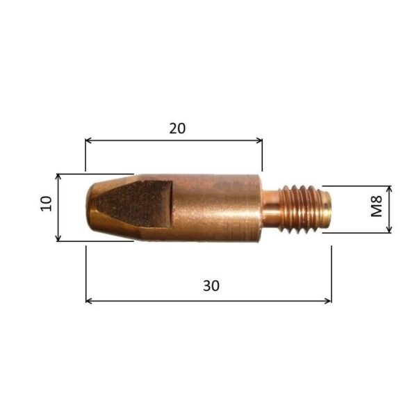 špička M 8 0,8 10x30 E-Cu
