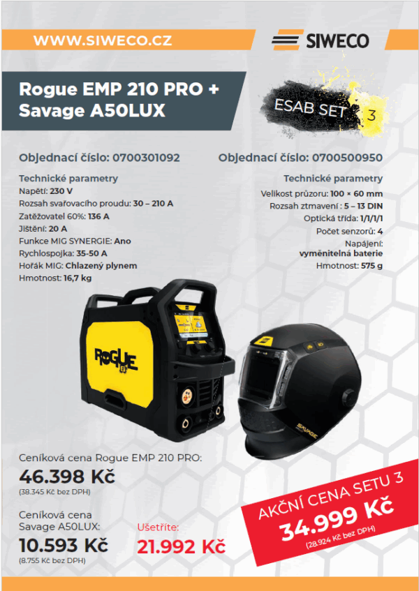 !AKČNÍ NABÍDKA! ESAB SET 3 - Rogue EMP 210 PRO + Savage A50 LUX - Image 4